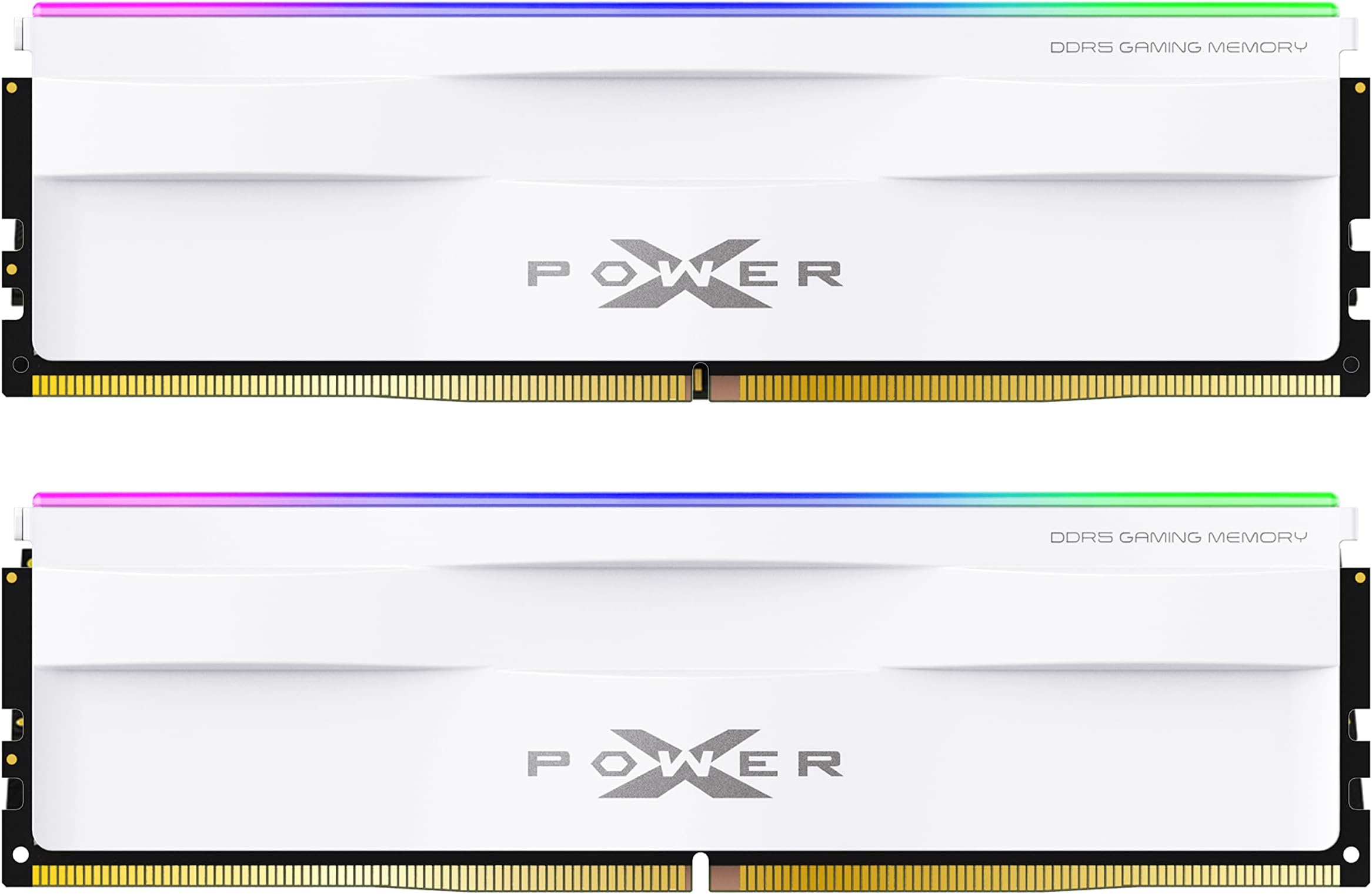 Silicon Power DDR5 32GB (2x16GB) 6000MHz (PC5-48000) 288-pin CL40 1.35V UDIMM Desktop Memory Module RAM SP032GXLWU600FDH White RGB