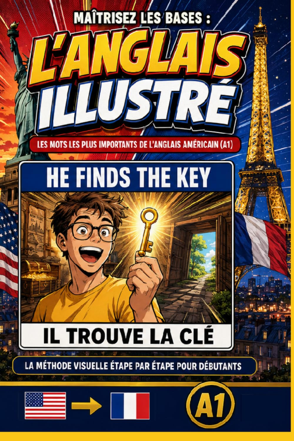 Maîtrisez les Bases de l'Anglais Illustré : Adult Beginner ESL Visual Comic Graded Reader — A1 CEFR Self-Study English Stories: A Graded Reader for ... l'Image pour Débutants — Étude Indépendante.
