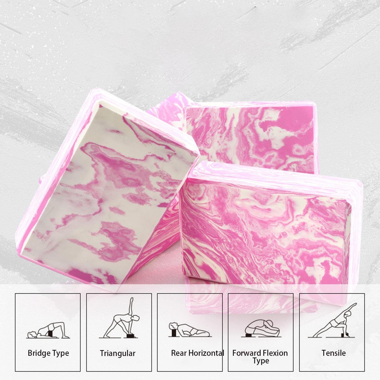 Blocchi da yoga – Blocchi leggeri in schiuma EVA | Mattoni da yoga ad alta densità | Strumento per blocco fitness | 23 x 15 x 7,5 cm, comodi al tatto, accessori antiscivolo per stabilità e equilibrio