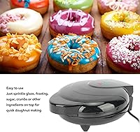 Vista 4 de Máquina para hacer donas, mini máquina de donas de 1000 W de doble cara con superficie antiadherente para desayunos, aperitivos, postres y más, hace