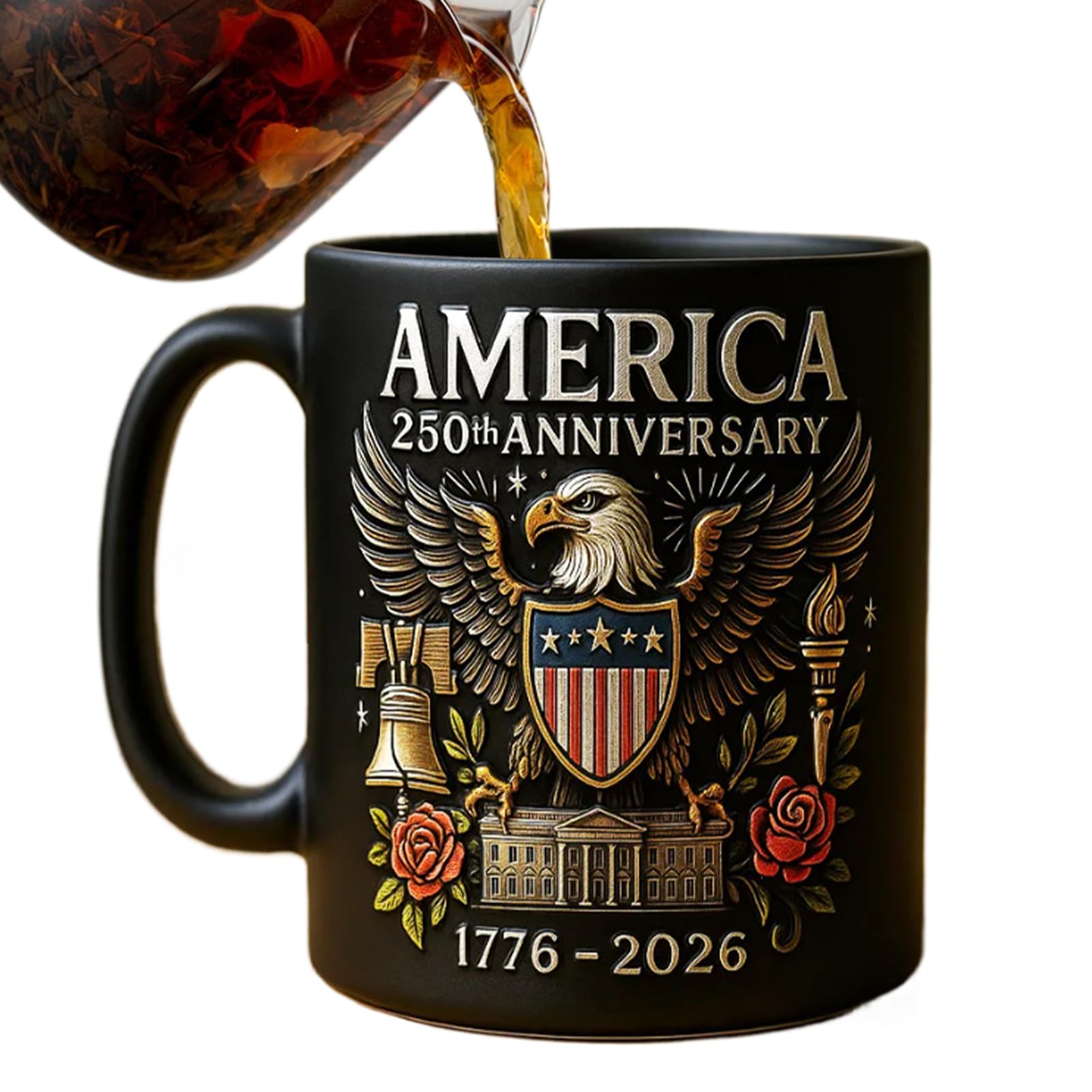 Mug Céramique Anniversaire USA 250 Ans – Tasse Armée 250e Anniversaire, Café Commémoratif Corps Des Marines | Gobelet Céramique Insigne Garde | Cadeau Collectible Pour Vétérans Hommes & Femmes |
