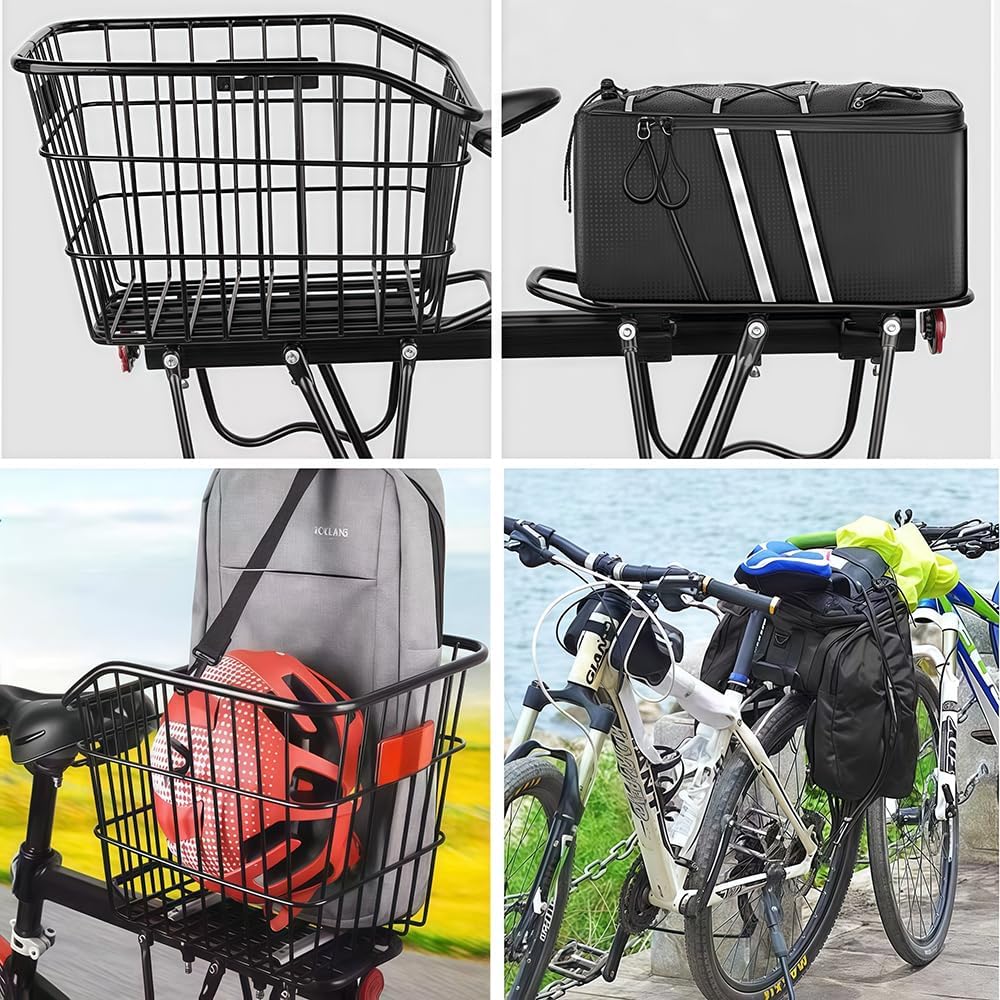 Porte-Bagages arrière pour vélo, capacité de 50 kg, avec Support réfléchissant et réglable à dégagement Rapide pour vélo de Montagne