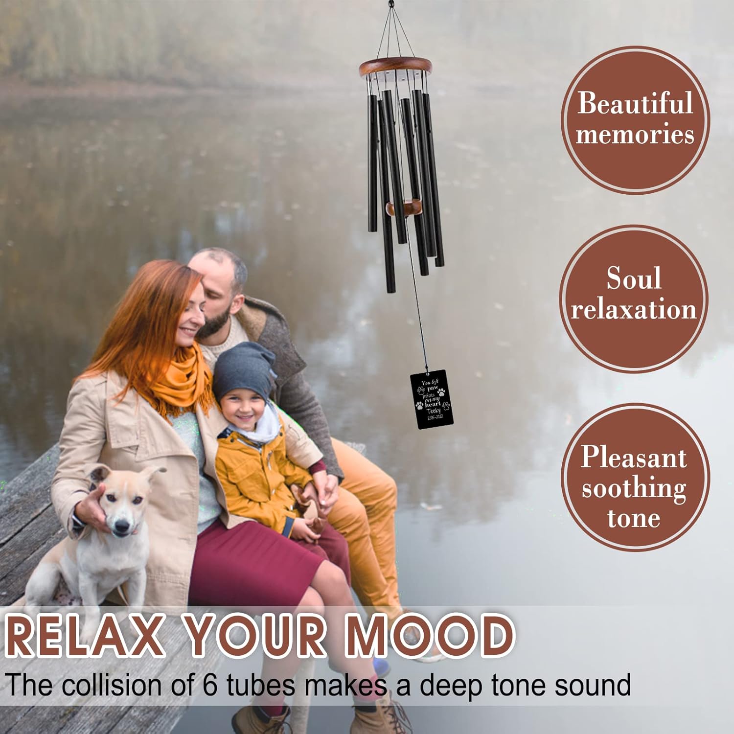 Memorial Wind Chimes Engraved Personalized Wind Chimes for Loss of Loved One,Sympathy Wind Chimes for Outside,Bereavement/Remembrancegifts for Loss of Mother Father