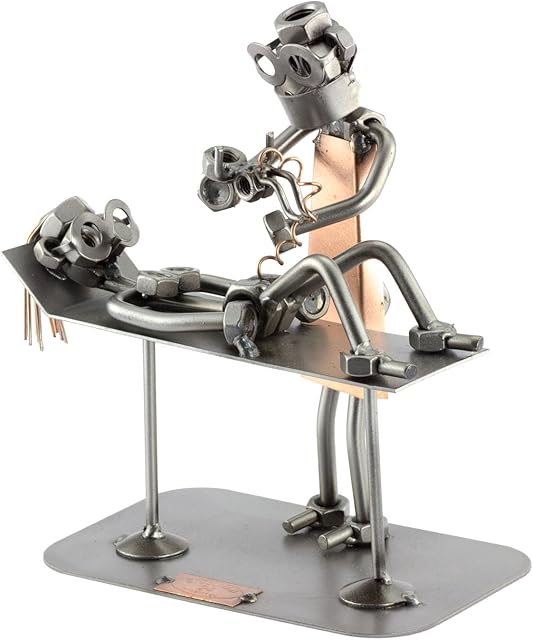 Steelman24 I Nuts and bolts sculpture Midwife I Handmade ornaments I Made in Germany I I Metal figurine