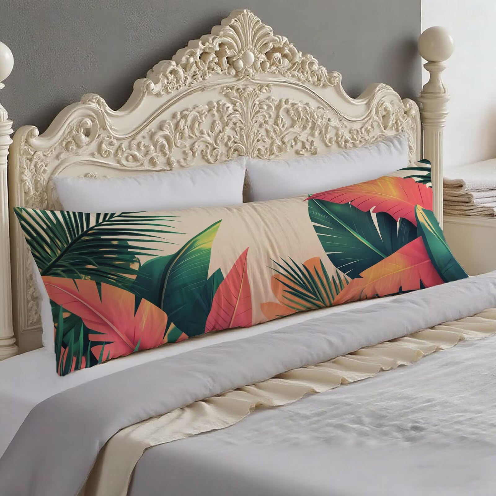 Housse traversin 40x140 cm motif chic, cadeau femme idéal pour lit et salon