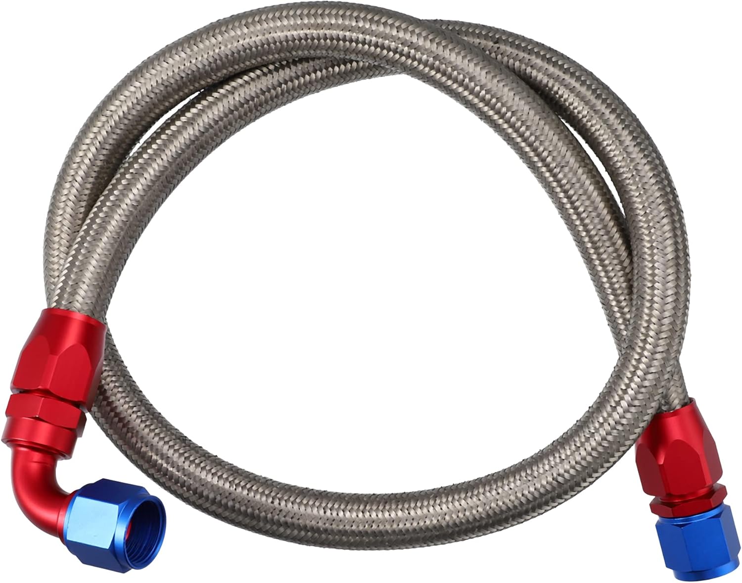 X AUTOHAUX 1 Meter 10AN Car Fuel Hose AN10 5/8" Universal Braided Stainless Steel CPE Oil Fuel Gas Line Hose Kit with Wheel Fitting