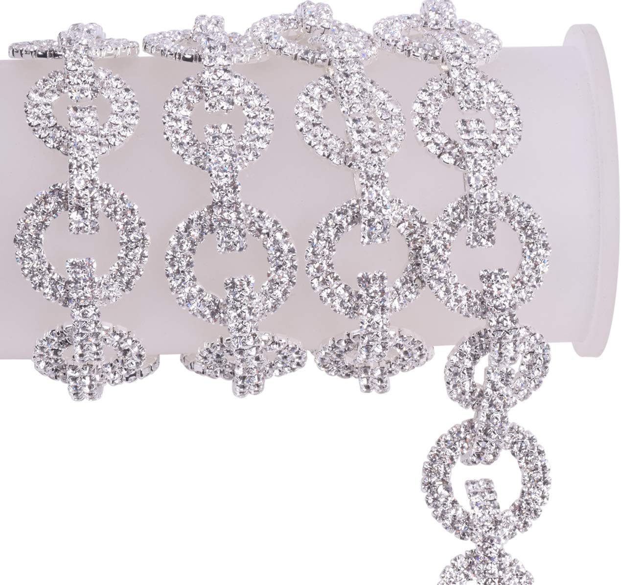 KAOYOO 1 Yard Crystal Rhinestone Chain Trim for DIY Embellishments,Sewing Crafts,Wedding,Decoration