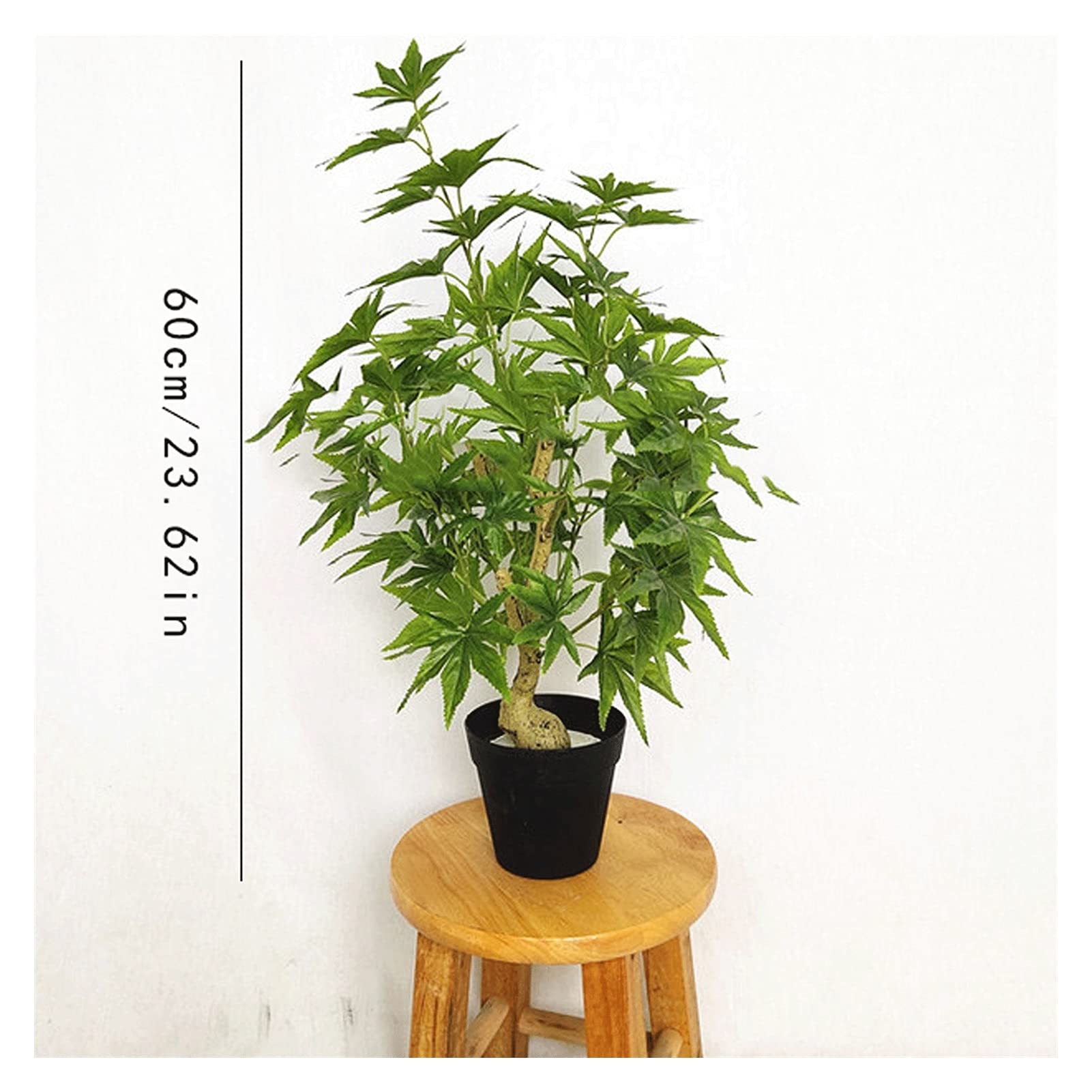 Plantas Artificiales Pequeñas plantas en maceta artificiales de 23 pulgadas, árboles de arce falsos que pueden embellecer el medio ambiente, árboles falsos para la decoración de atracciones del centro