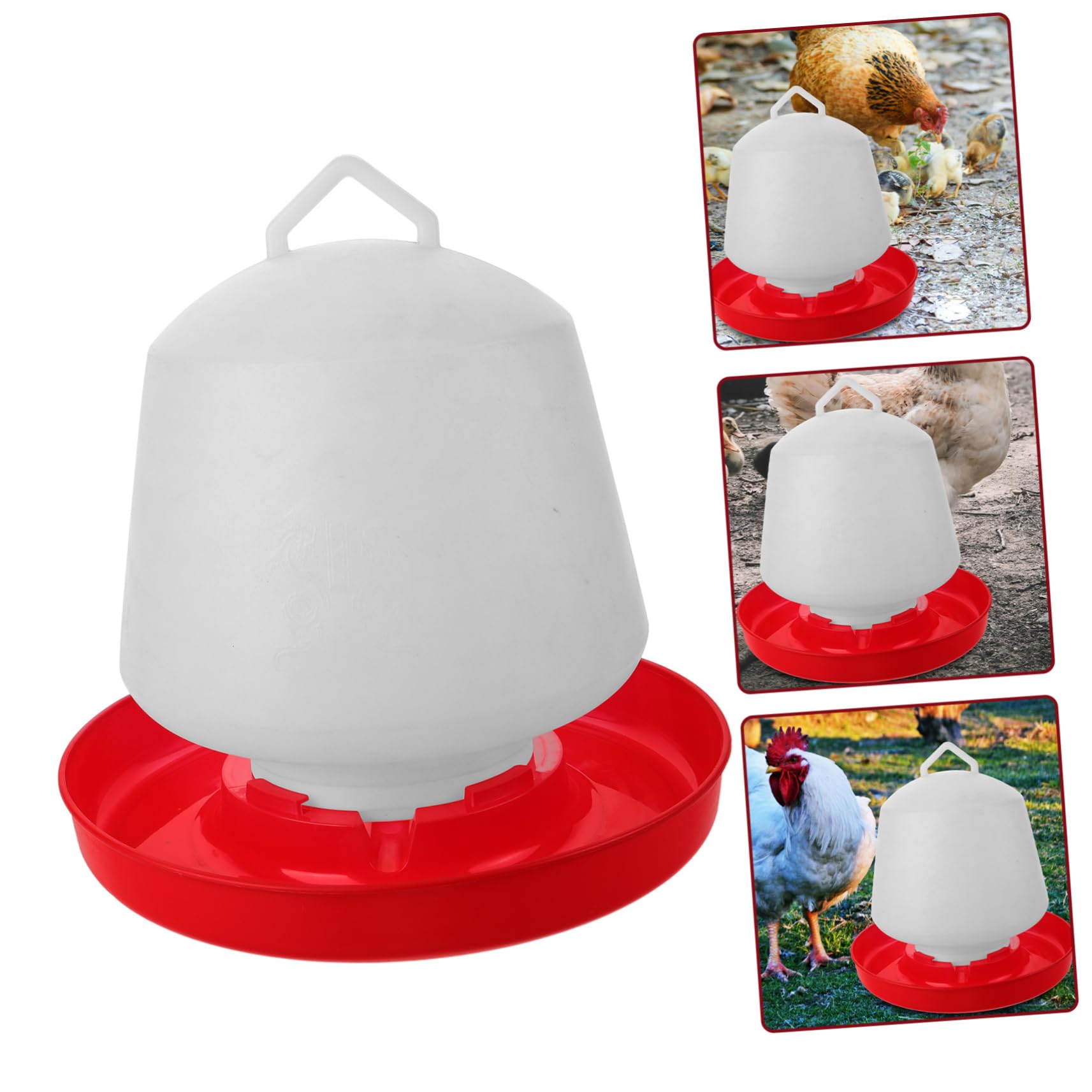 Mangiatoia per Galline in Plastica Bianca Resistente alle Cadute Protezione Solare, Design Creativo a Forma di Trogolo per Alimentazione All'aperto di Polli e Piccioni