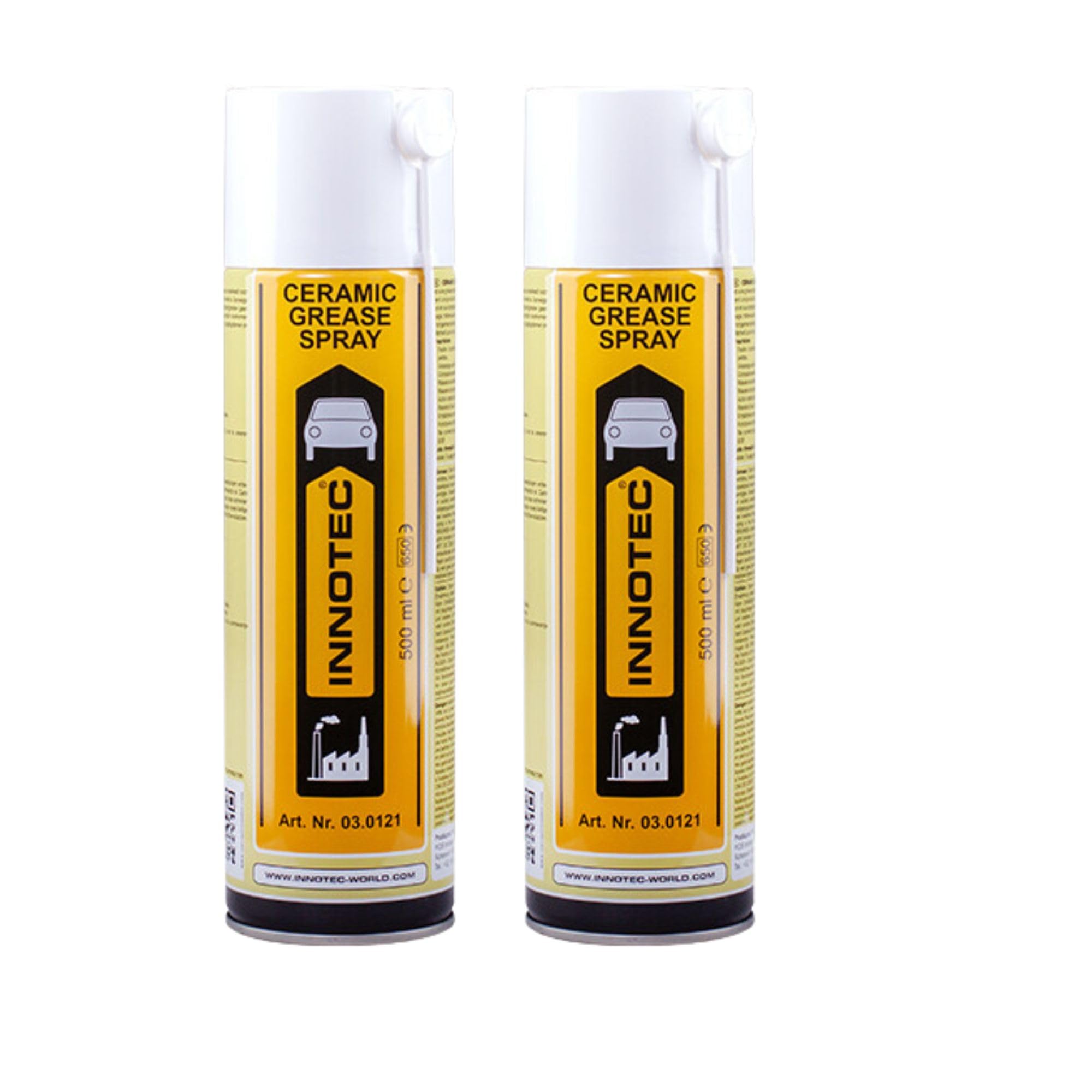2 pezzi Innotec Ceramic Grease Spray – Grasso ceramico resistente alla pressione – Lubrificante ad alta temperatura per carichi estremi – Montaggio e manutenzione di sistemi di frenatura, sistemi di