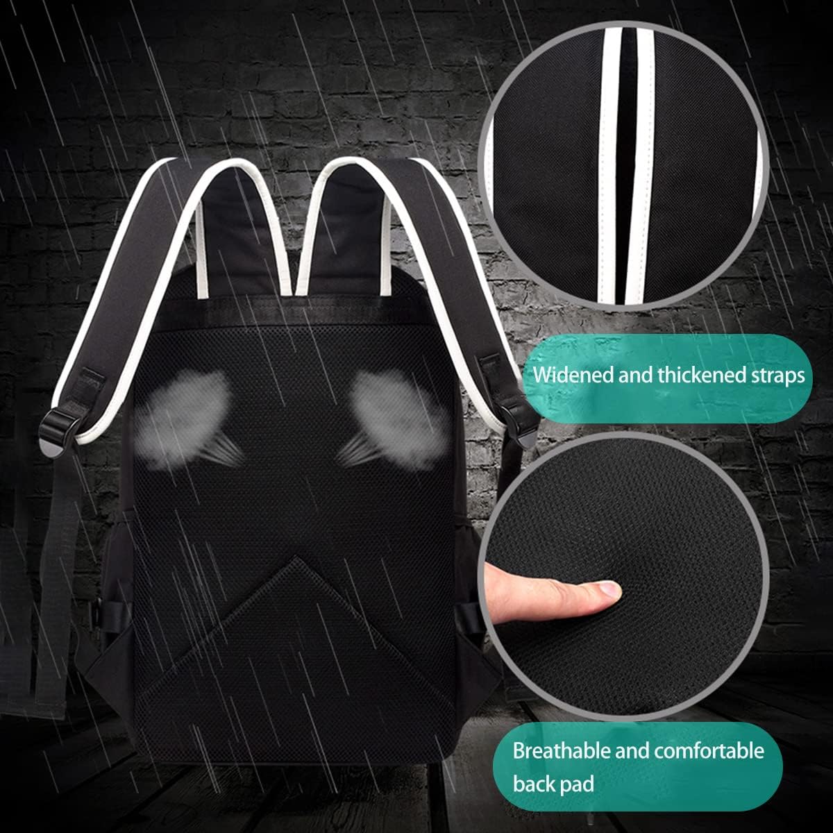 Asge Large 3 Piece Backpack Set - Boys & Girls Teenage Reflective Waterproof School Satchel for Travel & Outdoor - Image 5