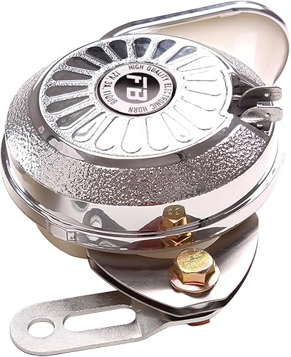 Vista 55 de FARBIN Bocina de coche ruidosa 3 sonido personalizado Bocinas eléctricas Bocina de motocicleta Cromo Plata 3 Sonido Camión Tren Cuernos 12V (blanco)