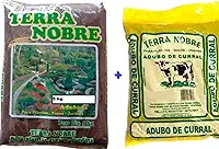 Kit Terra Adubada 5Kg + Adubo Orgânico de Curral 1Kg Terra Nobre - Plantas - Hortas - Plantação