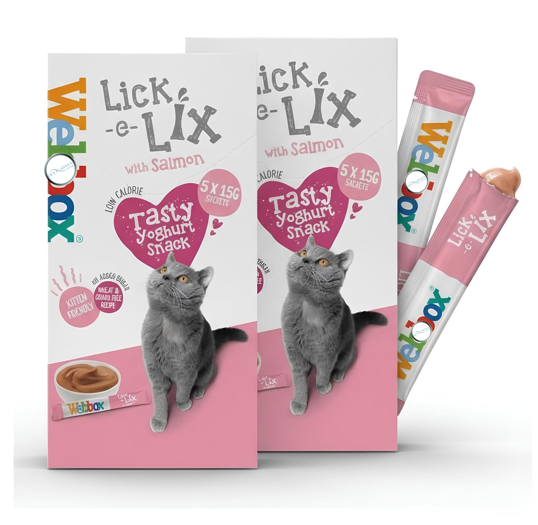 2x (5x15g) Lick-e-Lix Salmon Flavour Cat Treats