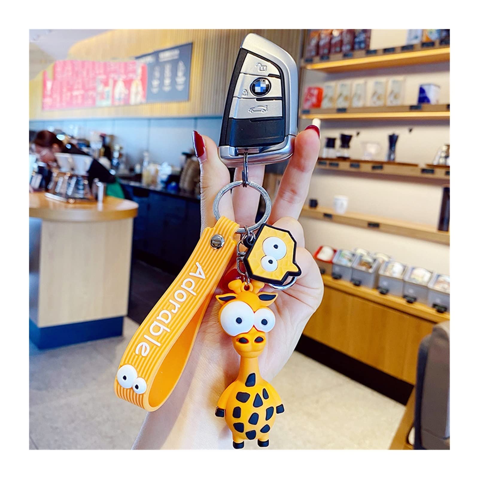Amazon.co.jp: キーホルダー 漫画アニメKeychain PVCシマウマキリン