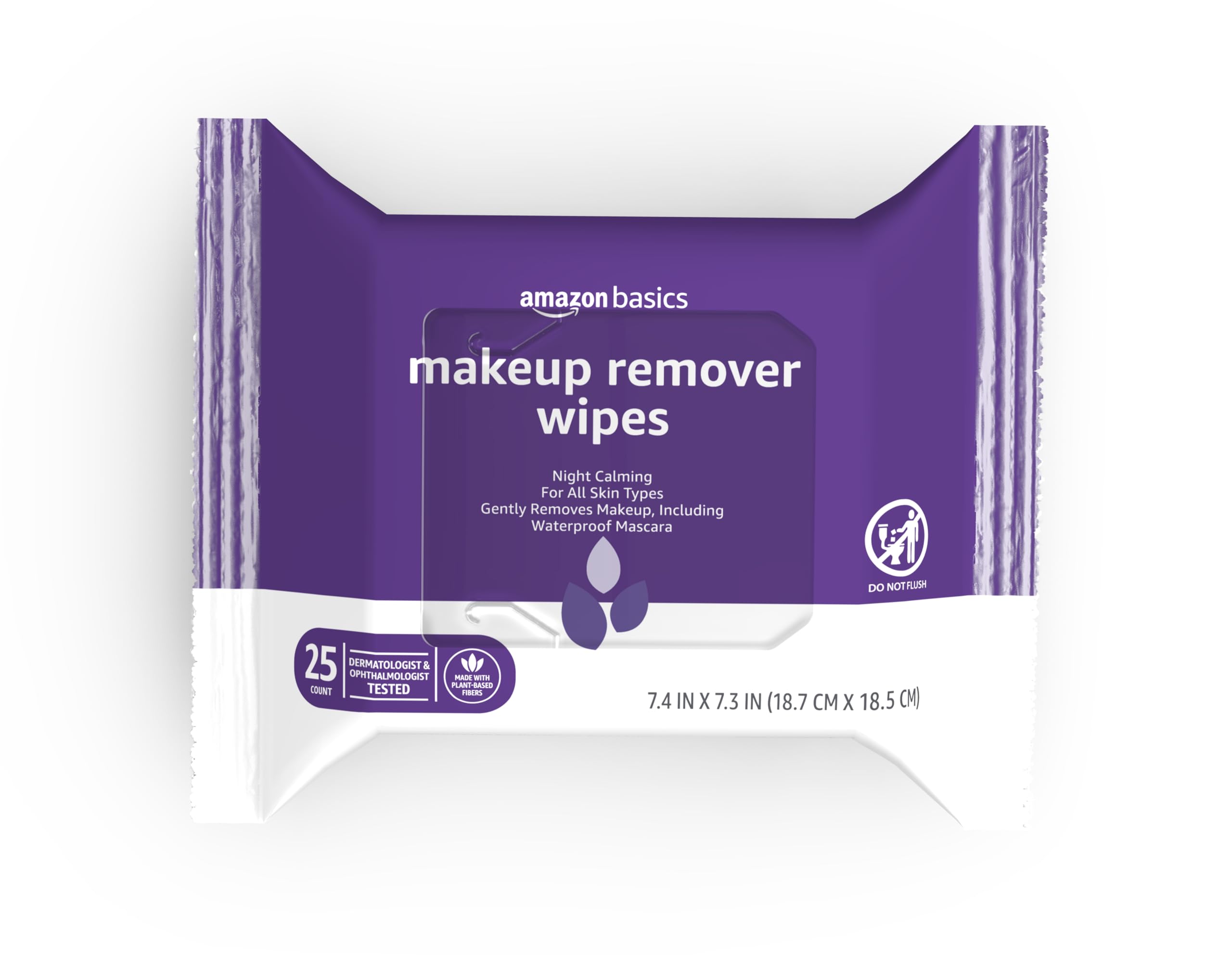 (case of 6 pack) Amazon Basics Night Calming Makeup Remover Wipes, 25 wipes 