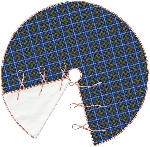 Miniatura 3 de Falda de árbol de Navidad de 48 pulgadas, falda de árbol de Navidad de lino de tartán de Clan Knox para decoración de árbol de Navidad, decoración