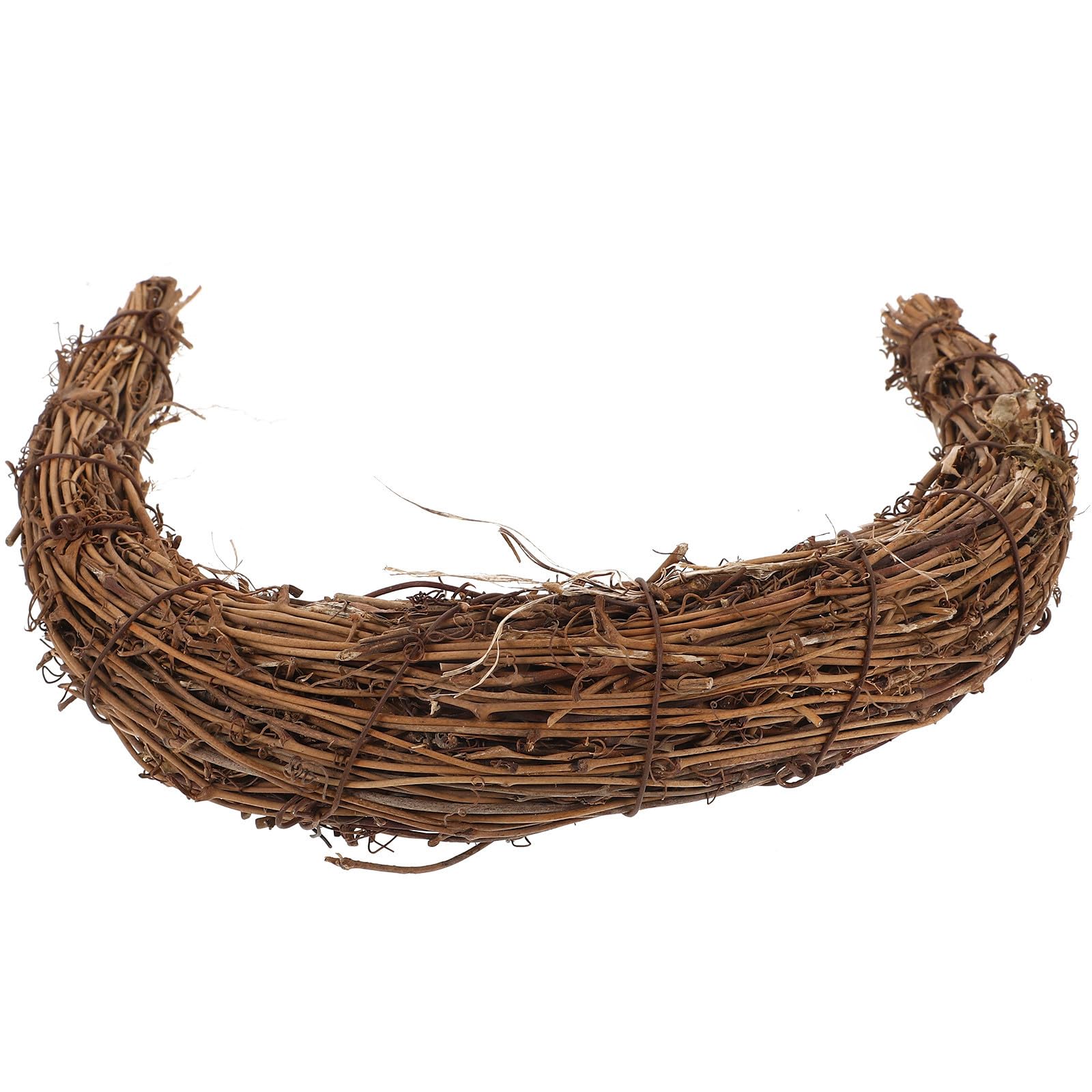 5 Stück Natürlicher Holzkranzrohling Mondform für Weihnachtsdeko