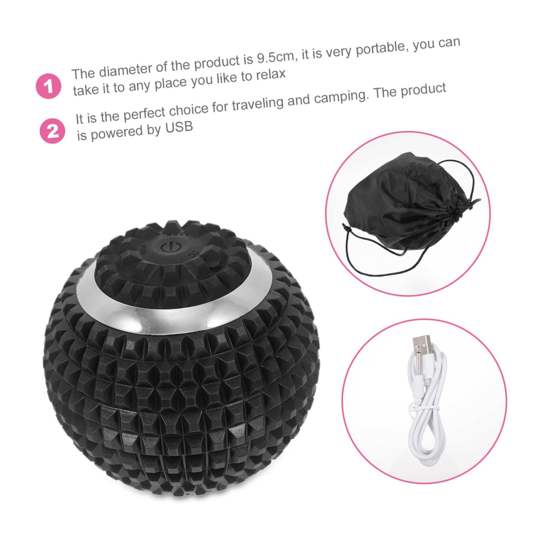 FRCOLOR Bola de Masaje Eléctrica Alivio de Fascitis Plantar para Pies y Músculos Material Abs Adecuado para Viajar y Acampar