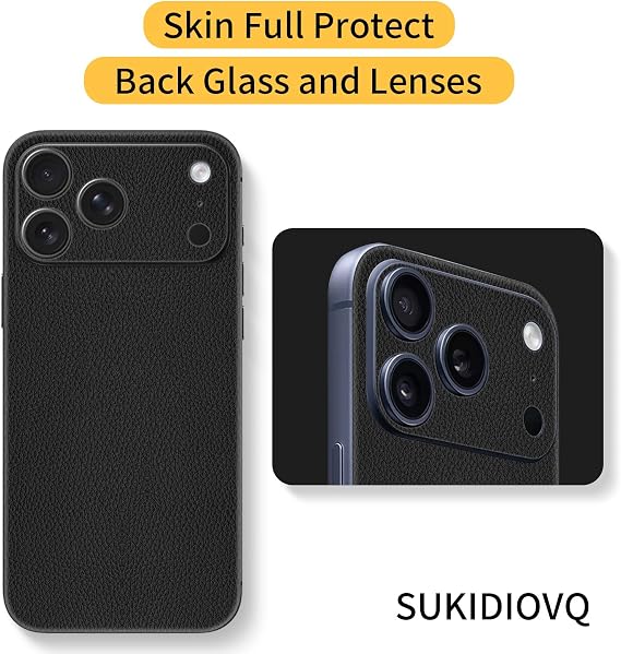 for 2 Pack iPhone 17 Pro Max Camera Lens Protector, Skin Wrap Using 3M Rear Camera Screen Film Vinyl Using 3M Leather