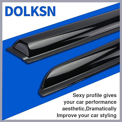 Miniatura 2 de DOLKSN Deflectores con cinta adhesiva para ventana, protectores de lluvia, para ventana, ajuste Rogue 2014-2020, accesorios para camiones de humo