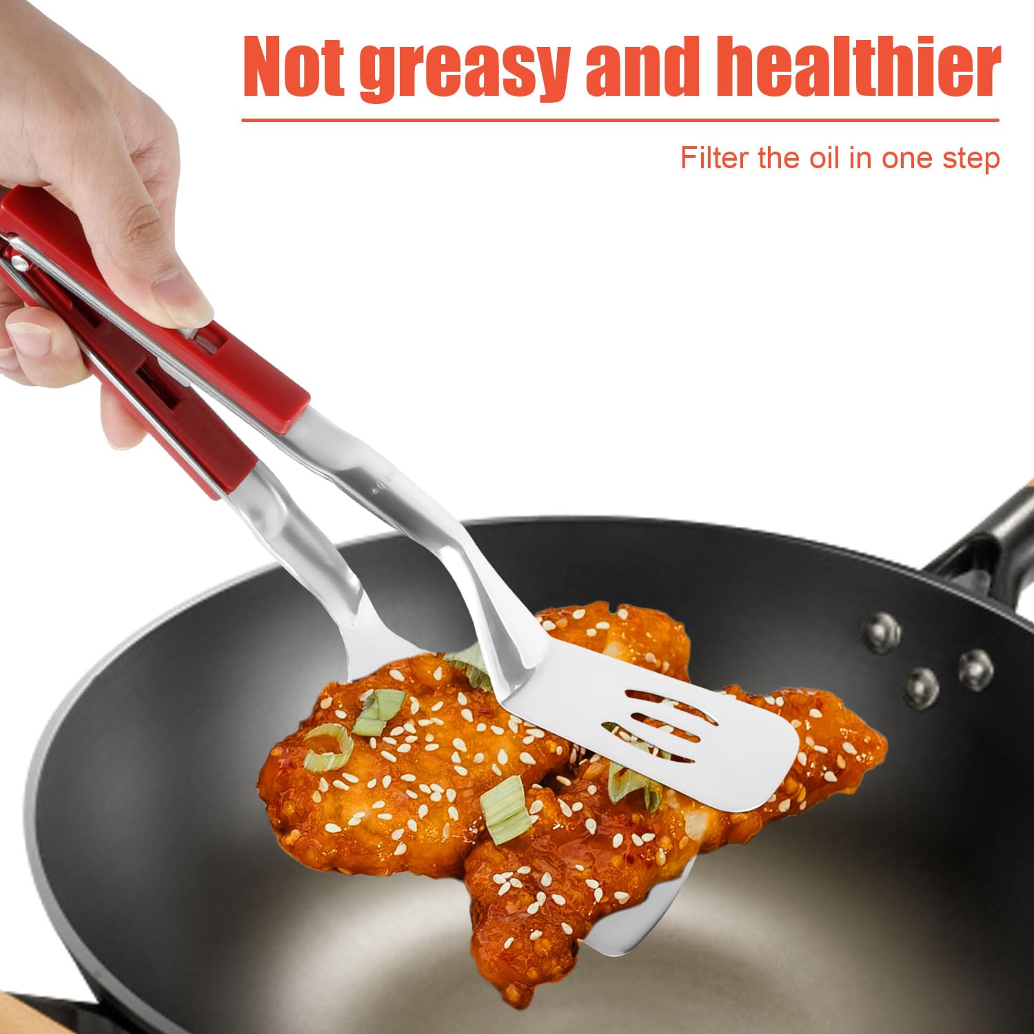 Pinza Spatola Da 30cm In Acciaio Inox - Per Griglie E Cucina - Manico Antiscottatura - Foto 2