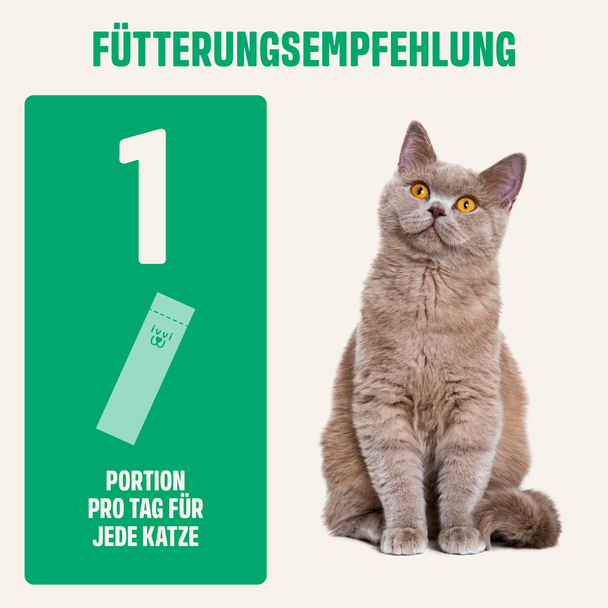 ivvi Verdauungs Essenz für Katzen – 30 cremige Schleck-Snacks mit Thunfisch, Kürbis, Leinsamen & Postbiotikum (aus Probiotika) – Verdauung, Darmflora & Wohlbefinden – ohne künstliche Zusätze – 450 g