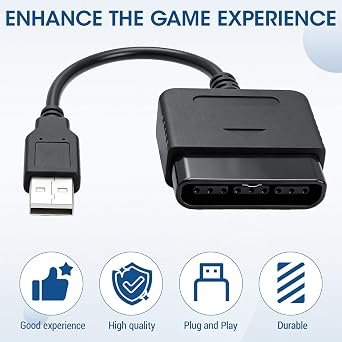 PS2 Controller to USB Controller Adapter Converter Cable