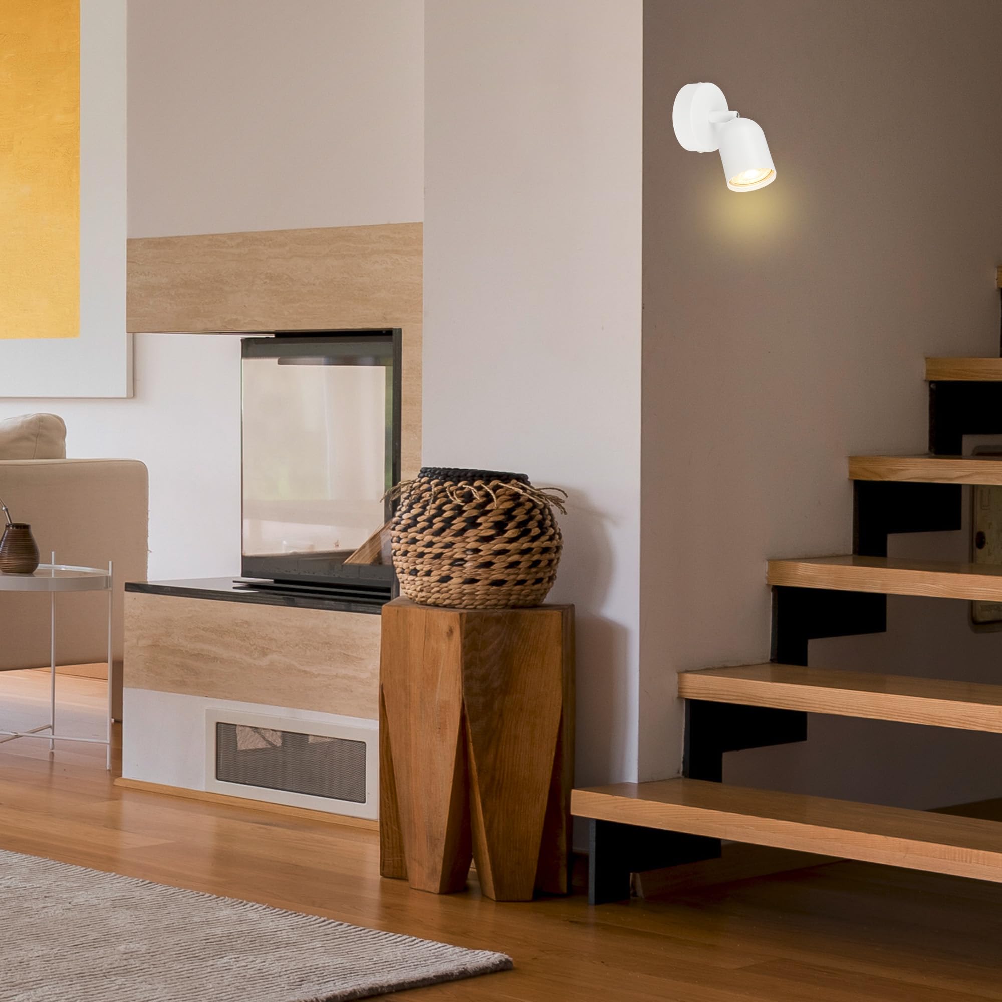 Kambo GU10 3 Lumières Applique Murale Intérieure Noir, Réglable à 350° Lampe Murale Avec Interrupteur Contrôle, Spots Muraux Filaire En Pour Chambre à Coucher, Salon, Couloir, Table Chevet