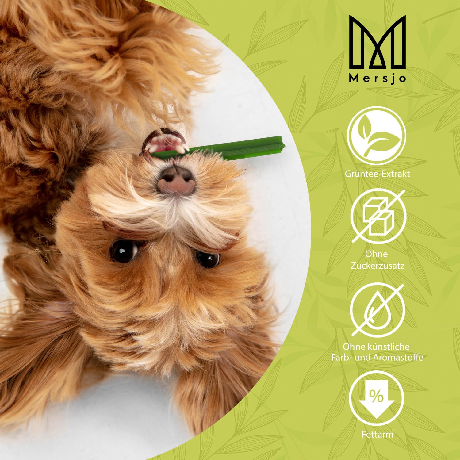 MERSJO Zahnpflege-Sticks Für Hunde – 56 Stück, Größe M (10–25 Kg), Ohne Getreide & Zucker
