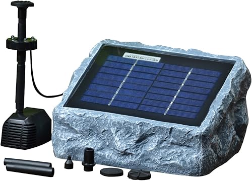 ASC Kit de bomba de agua de piedra solar con batería y anillo de luz LED
