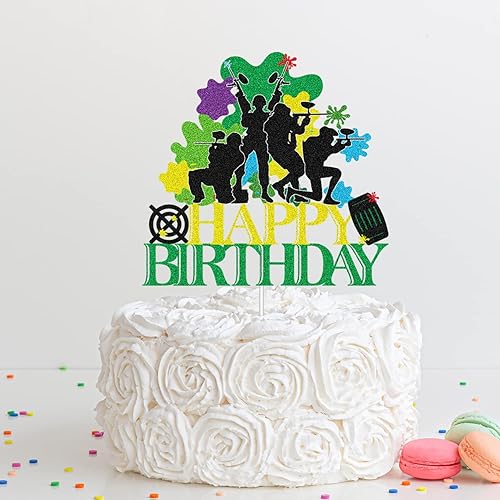 Miniatura 2 de Paintball - Decoración para pastel de feliz cumpleaños  Decoración para pastel del día de los veteranos  Decoración para fiesta de cumpleaños