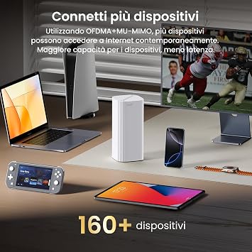 Tenda Nova MX12 Mesh WLAN WiFi 6 System - AX3000 Dual Band WLAN Mesh System Recommended for 4-6 Bedroom Homes, 9X Gigabit Port - Replaces WLAN Router and Repeater - Alexa