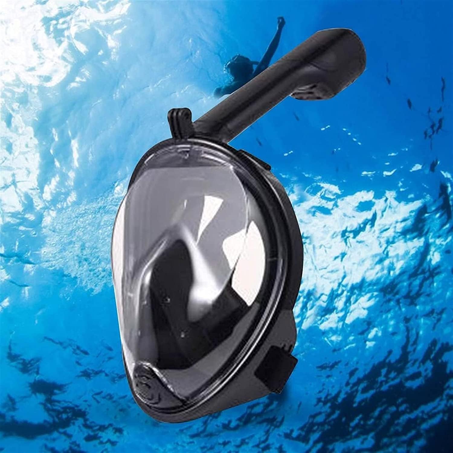 GeRRiT Snorkel Mask Adult Underwater Snorkel Mask, Anti-Fog Anti-Leakage Full Face Diving Mask,Easy Respiratory Swimming Scuba Mask, Gray Xs