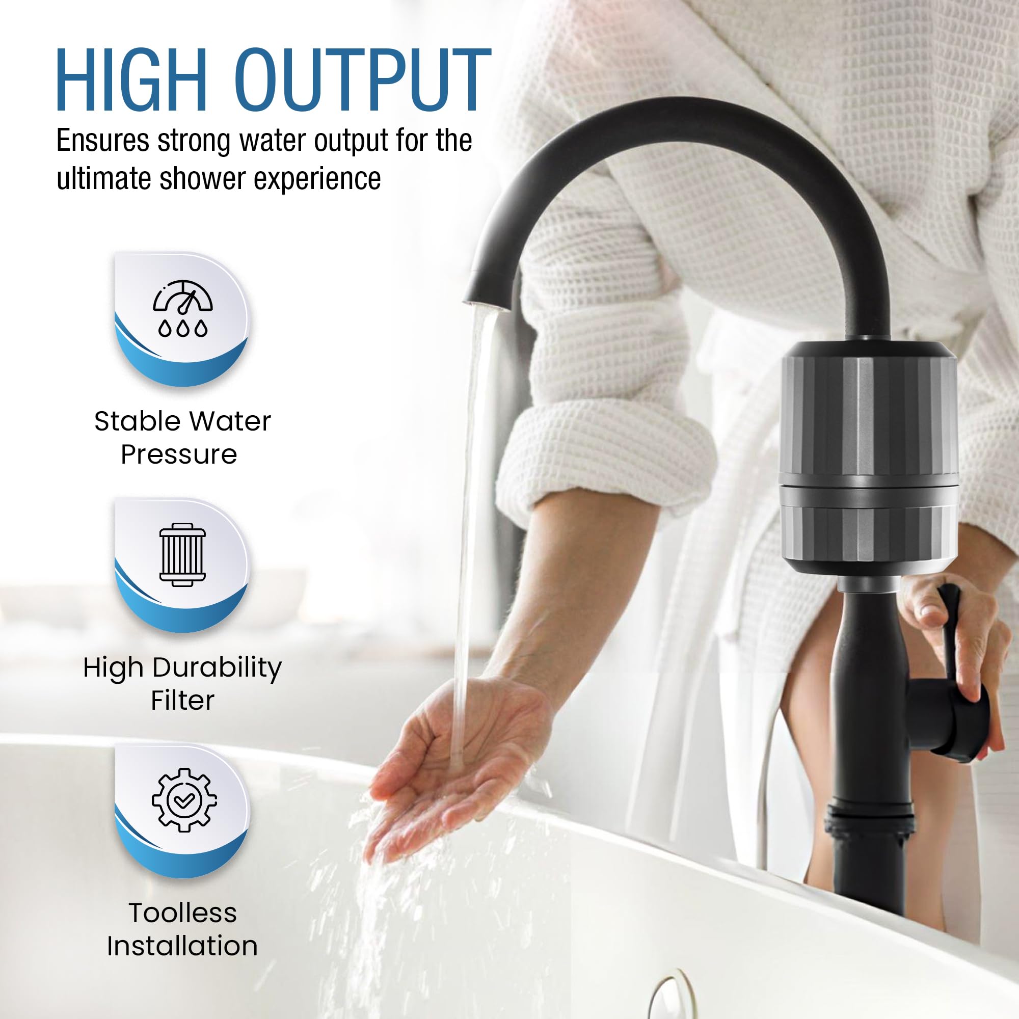 EVERGLOW Filtro de ducha de alto rendimiento, 100% elimina el cloro, hidrata la piel y el cabello secos con picazón, ayuda con la caspa, el eccema y la vitamina C infundida y suavizante de agua, 4.7