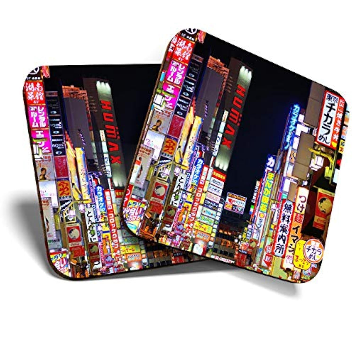 2 x Square Coasters - Shinjuku Kabuki-cho District Tokyo Japan Cork Backed Home Kitchen Accessory Tea Coffee Mug Mat #46293