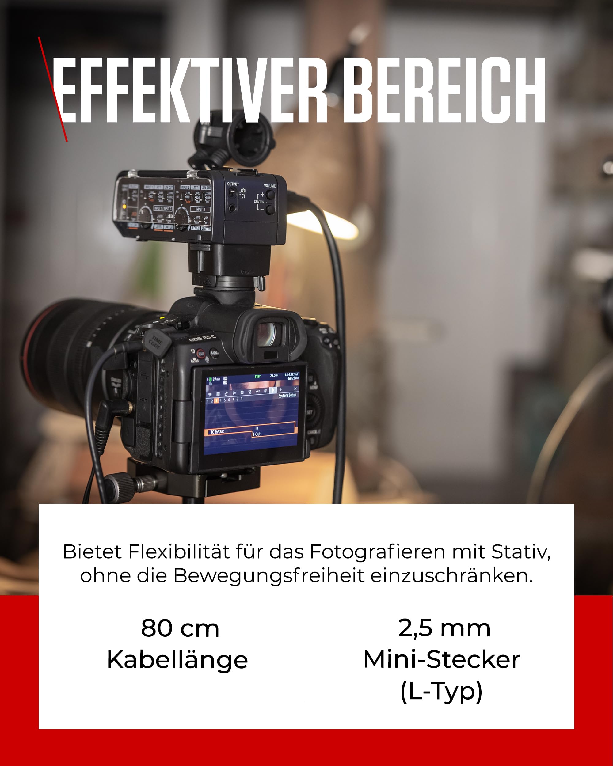 Canon RS-80E3 Kabelgebundener Fernauslöser - Verbesserte Auslösersteuerung - Ideal für Langzeitbelichtung, Makro- & Stativfotografie - Kompatibel mit Canon EOS & DSLR-Kameras