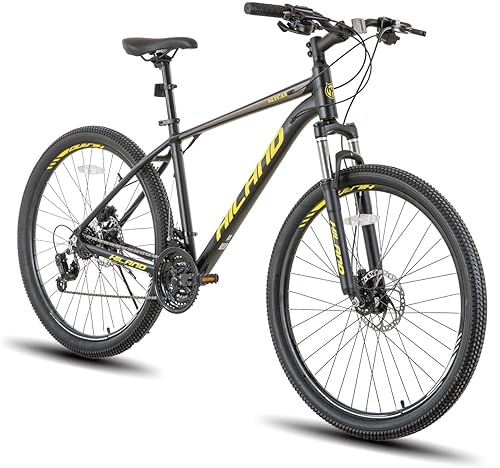 Hiland - Bicicleta de montaña de 27.5 pulgadas, 21 velocidades, horquilla de suspensión de bloqueo, marco de aluminio de 18 pulgadas, freno de disco