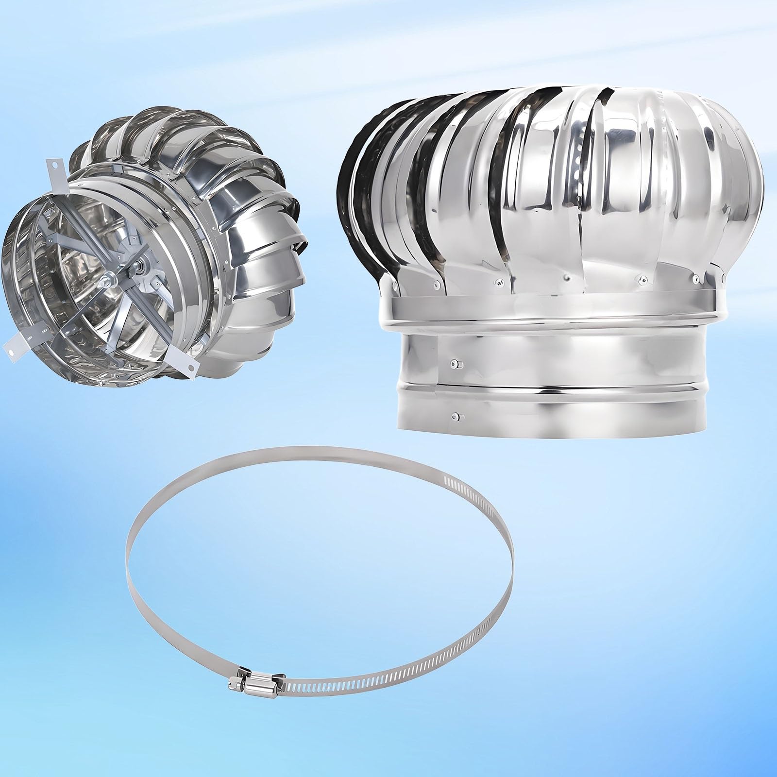 110mm-500mm Campana De VentilacióN De Acero Inoxidable, Tapa De Chimenea Giratoria, Tapa Giratorias, Parte Superior, Capucha De Chimenea(500mm)