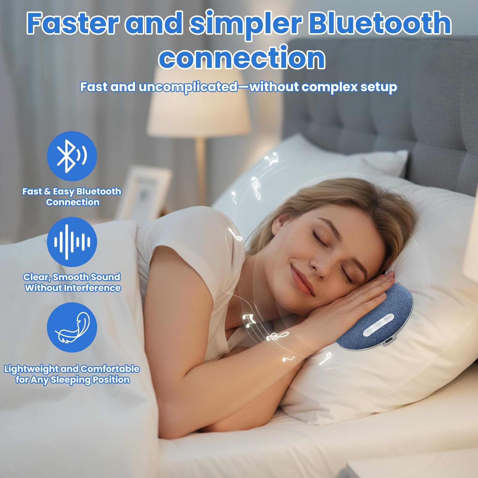 Altavoz Bluetooth para Almohada – Mini Altavoz Portátil para Colocar Bajo la Almohada, ideal para Dormir, con Función de Temporizador y Ruido Blanco – Altavoz para Quienes Tienen el Sueño Profundo — view 3