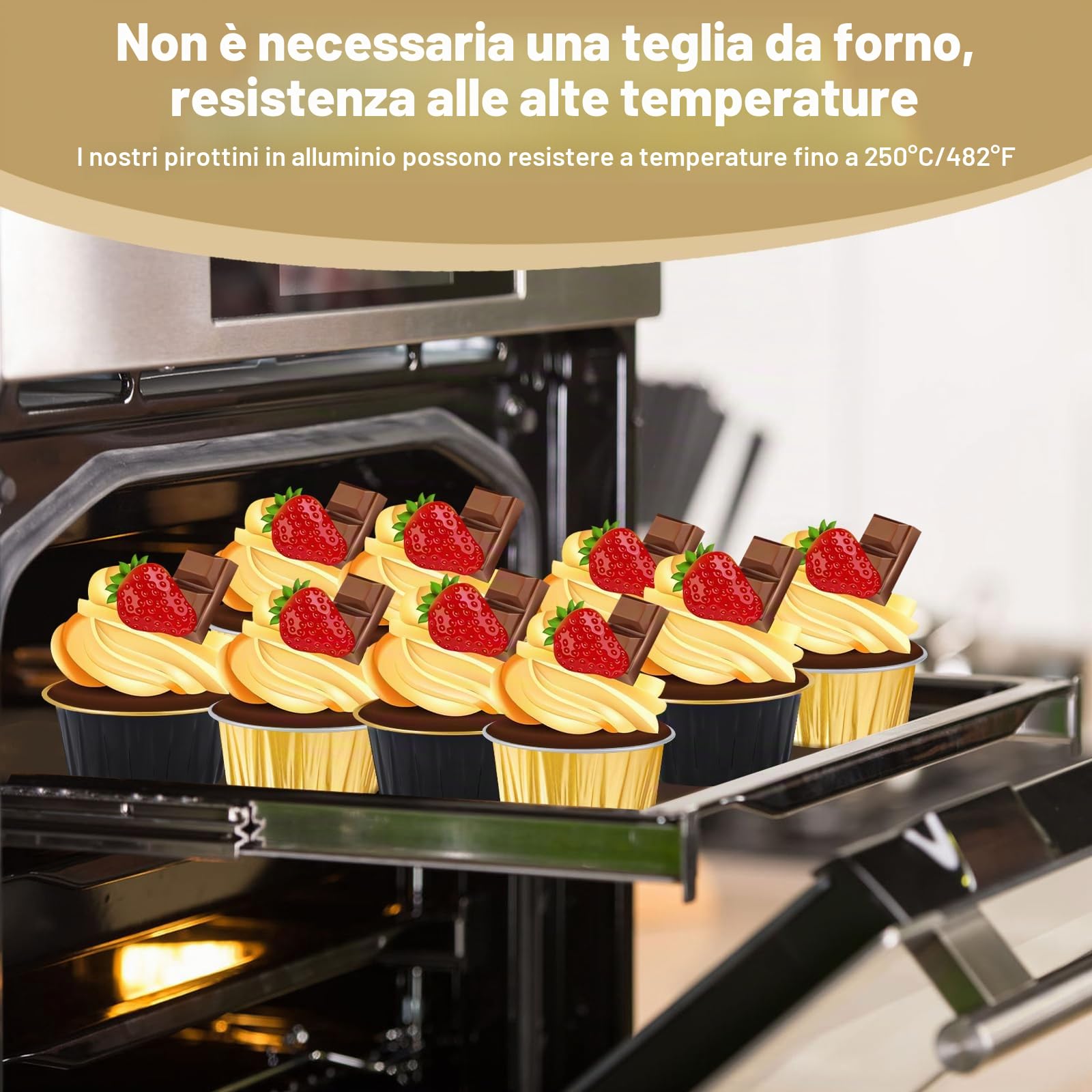 RETON 100 pirottini in alluminio con coperchio, 141,7 g, per cupcake, muffin, feste, compleanni, matrimoni, San Valentino (5 colori), RT-DGH-001