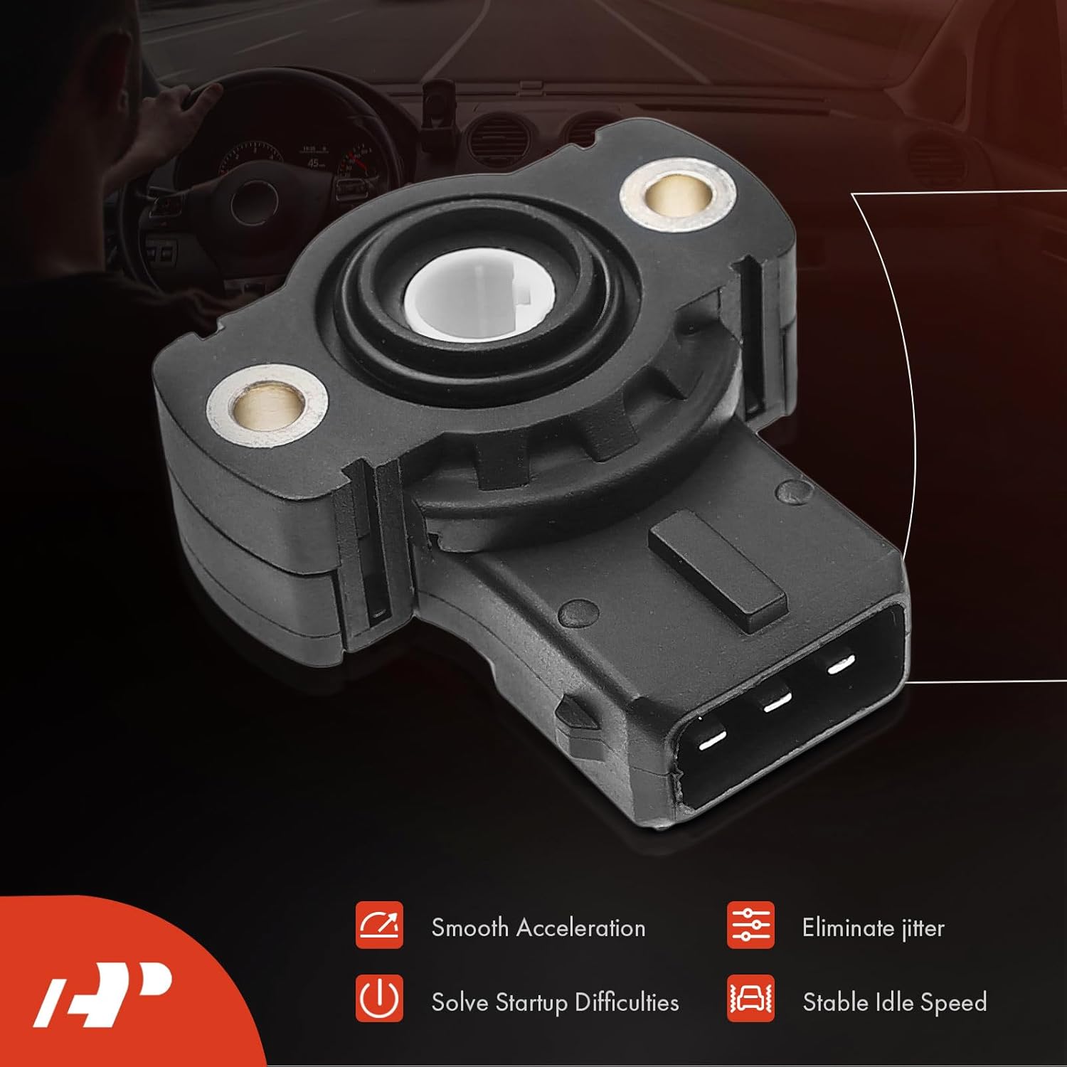 A-Premium Throttle Position Sensor with 3-Pin Plug Compatible with BMW M3 2001-2006, M5 2000-2003, Z3 2002, Z4 2006-2008, Z8 2000-2003, Replace# 13637840383