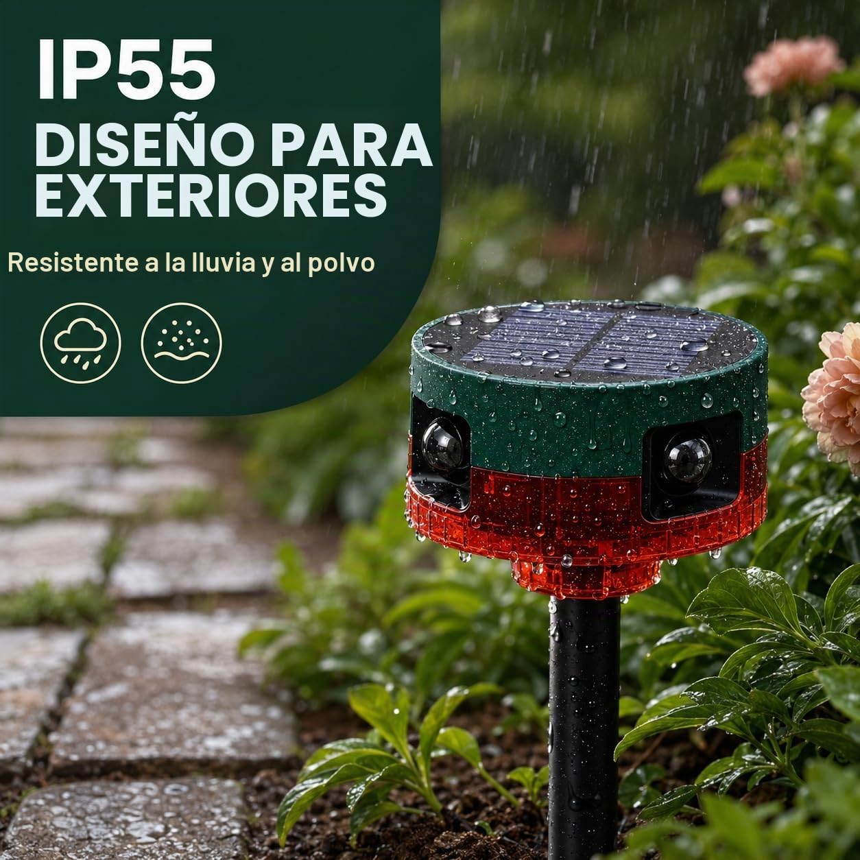 Alarma Solar con Sensor de Movimiento para Exteriores: Detector de Movimiento Mejorado de 360 °, 129 dB, Control Remoto, protección de Seguridad de porches y Dispositivo de Seguridad de