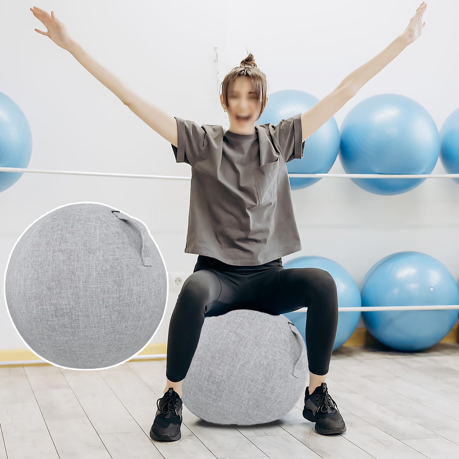 zalati Yoga-Ball-Abdeckung, 54,9 cm, Gymnastikball-Schutz, Balanceball-Schutz, Sitzball, Stuhl-Hülle für Yoga, saubere Pflege