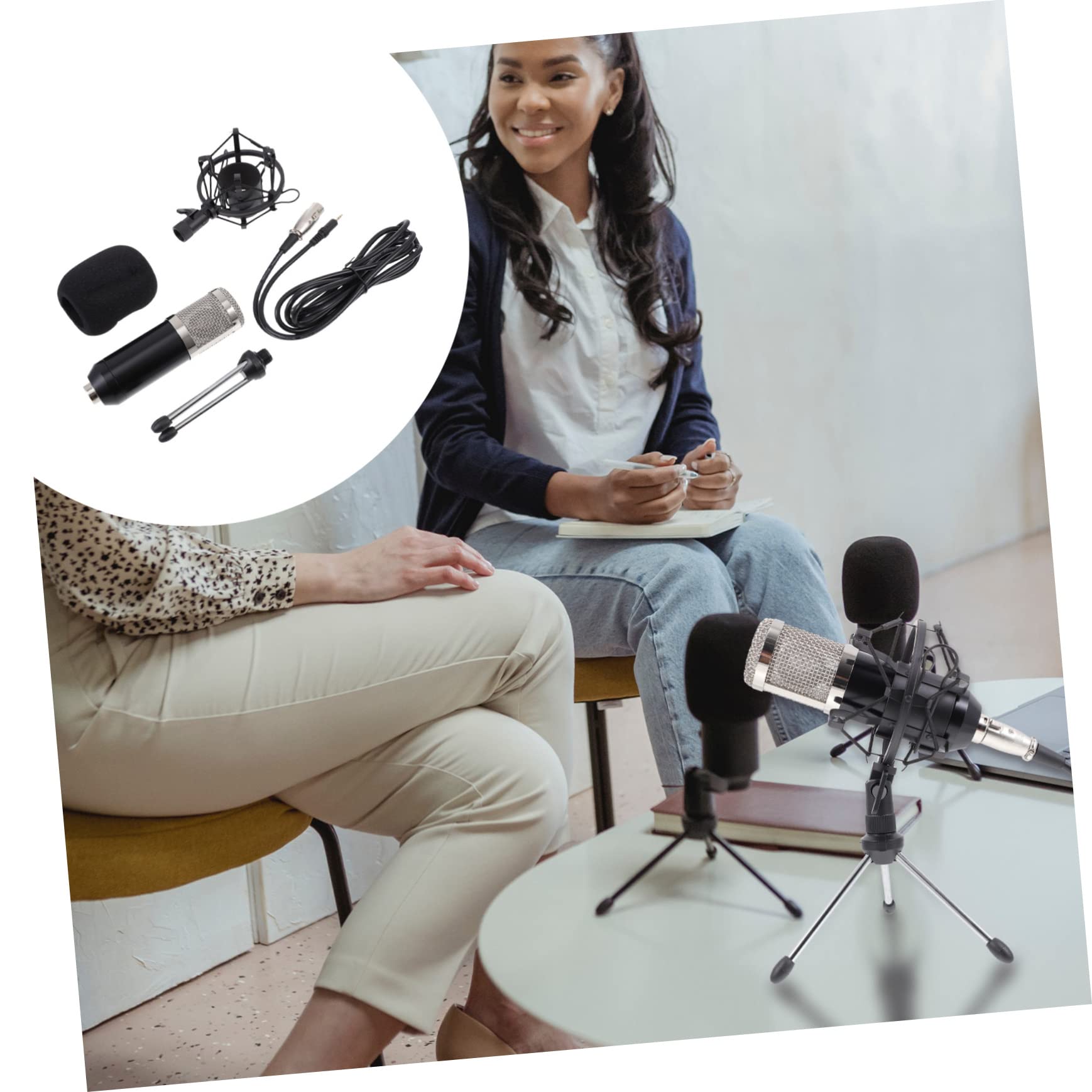 SHOWERORO Microphone à Condensateur pour Ktv Chat Musical Accessoire Multifonction Kit De Micros Condensateurs pour Live Et Réunion