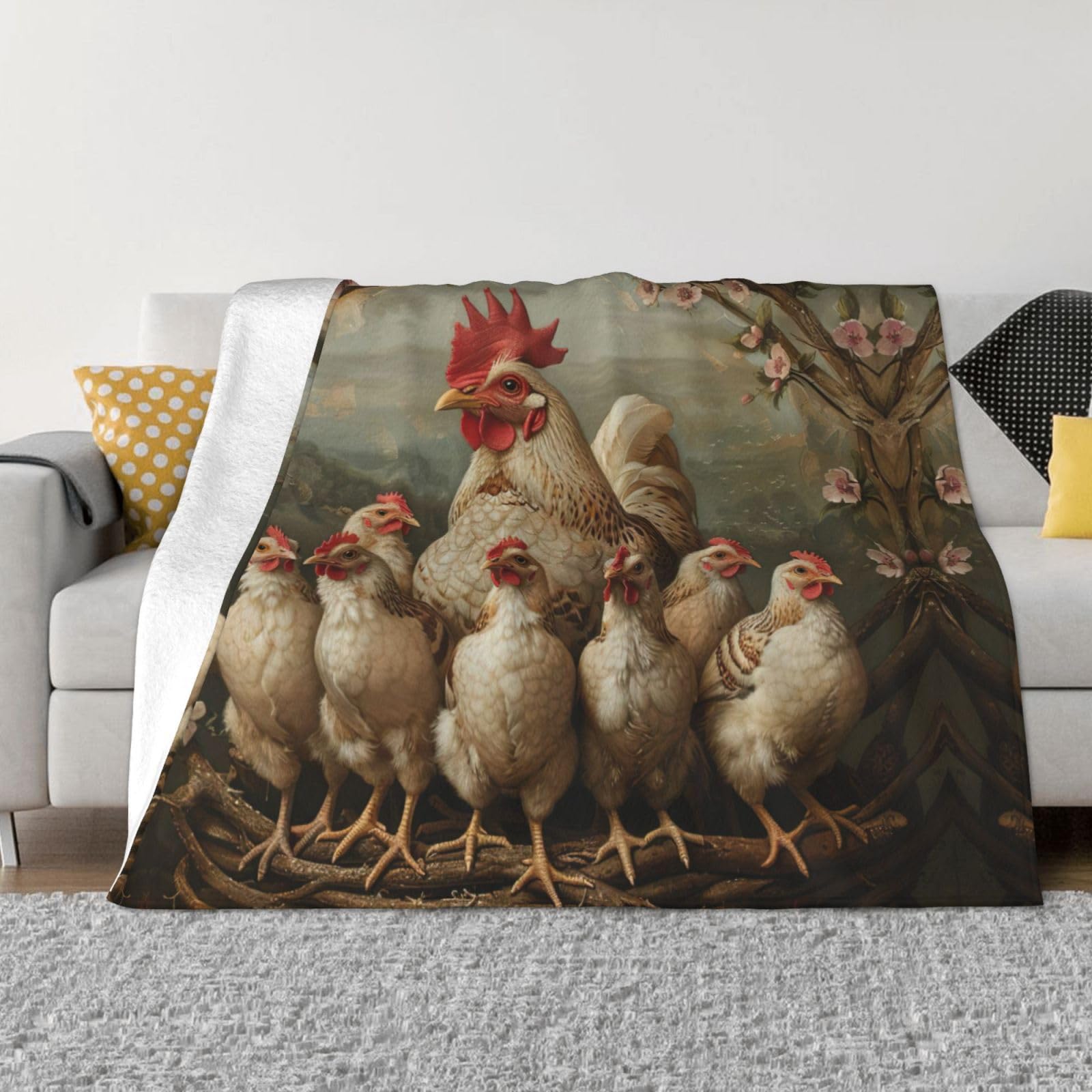 Couverture douce poulet pour réchauffer les nuits de toute la famille