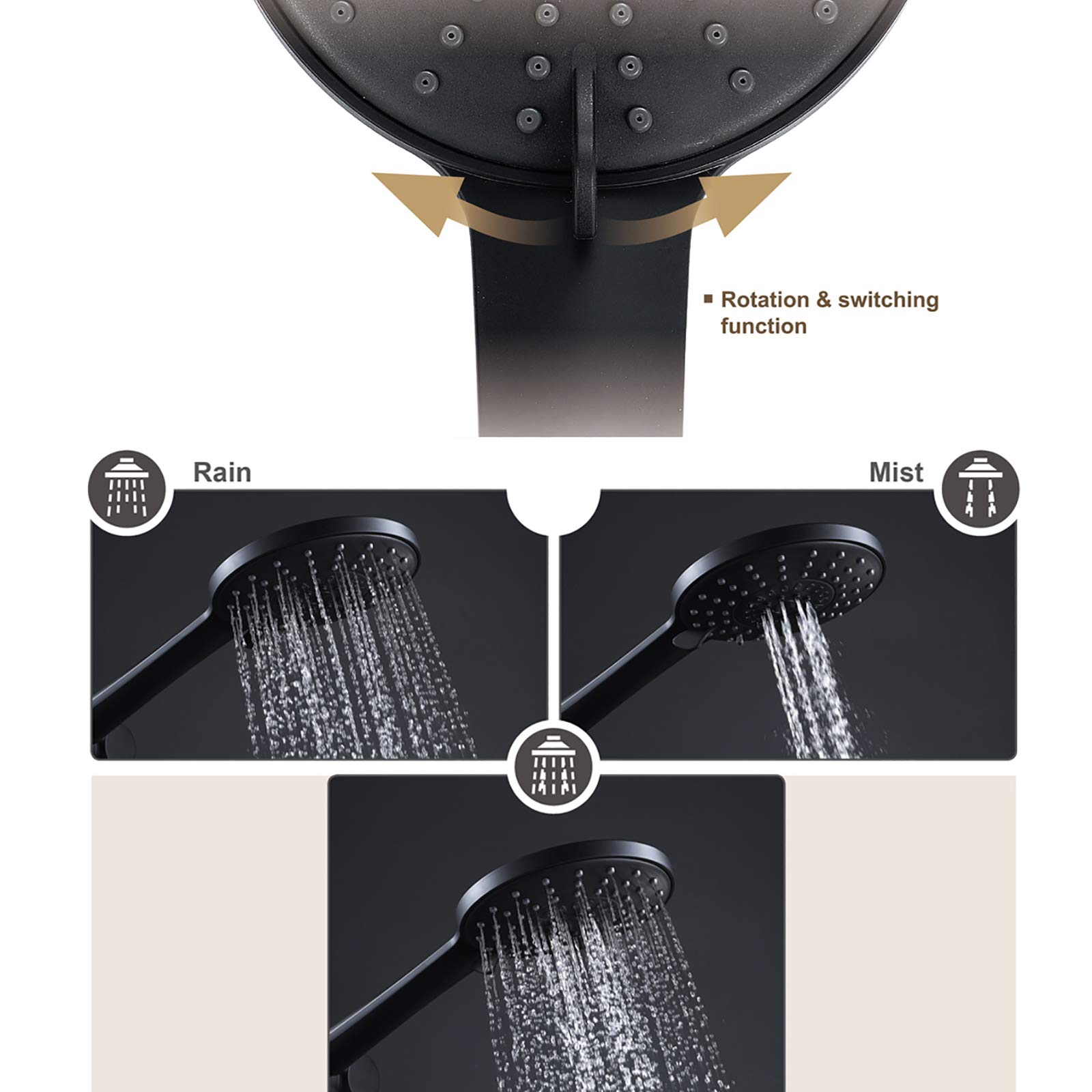 Rociador de Ducha de Mano Cromado para Ducha Rociadores de Ducha de Mano de Alta Presión Rociador de Ducha de Mano Universal de Alto Flujo con Soporte de Ducha de Manguera de 1,5 M