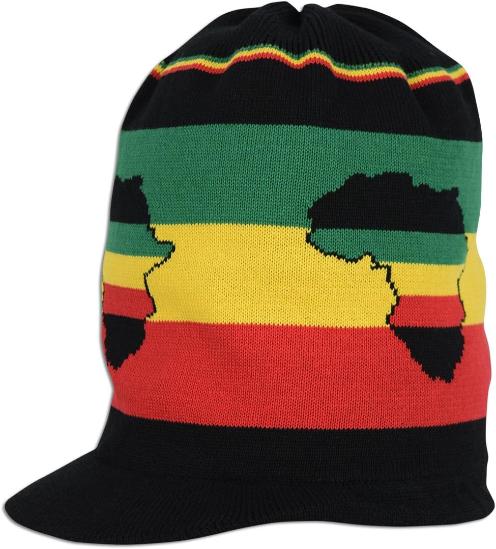 JLGUSA Rasta Jamaica Reggae Multiple Designs and Colors Dreadlocks Caps Tam Hats Roots