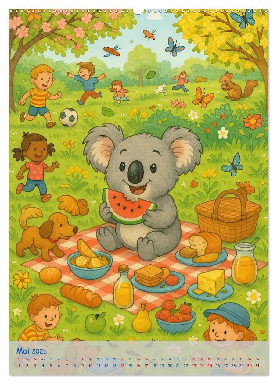 Koalas Wimmelwelt ein Jahr voller Wimmelspass! (Wandkalender 2026 DIN A2 hoch), CALVENDO Monatskalender: Der liebenswerte Koala erlebt jeden Monat ein ... Groß und Klein begeistern. (CALVENDO Spass)