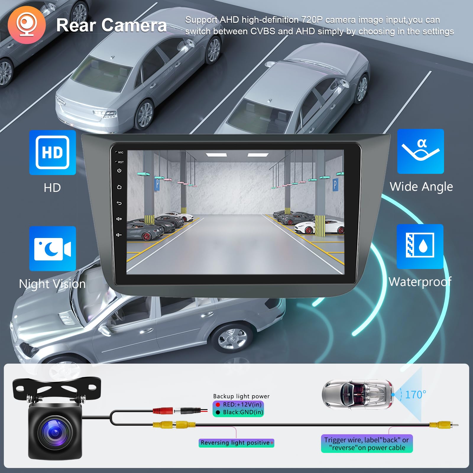 2GB 64GB Android Autoradio per Seat Altea 2004-2015/Toledo 2004-2009 Radio Wireless Carplay Android Auto, Hodozzy 9 Pollici Touch Screen Navigazione GPS, WiFi Bluetooth, FM RDS 2 Din Mit Retrocamera